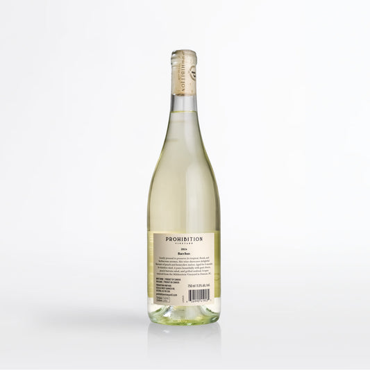Wine bottle with a visible label on a white background