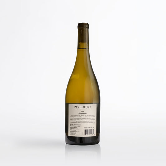 Wine bottle with a label on a white background