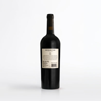 Wine bottle with a visible label on a white background