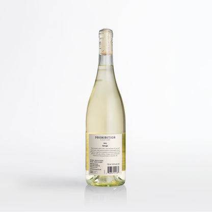 Wine bottle with a visible label on a white background