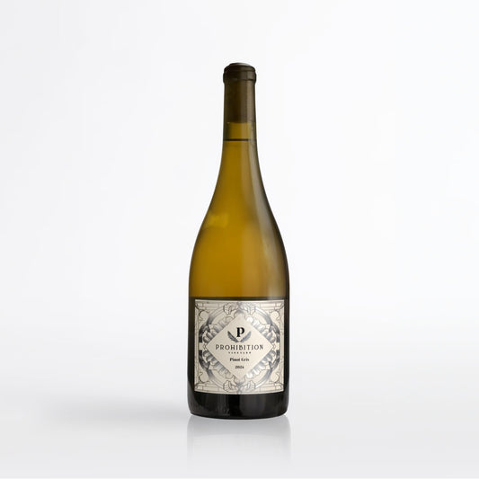 Wine bottle with a label on a white background