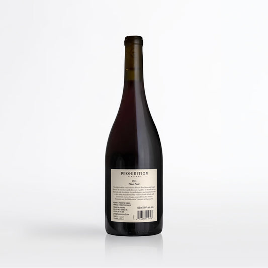 Pinot Noir Wine bottle with a label on a white background
