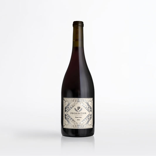 Pinot Noir Wine bottle with a label on a white background